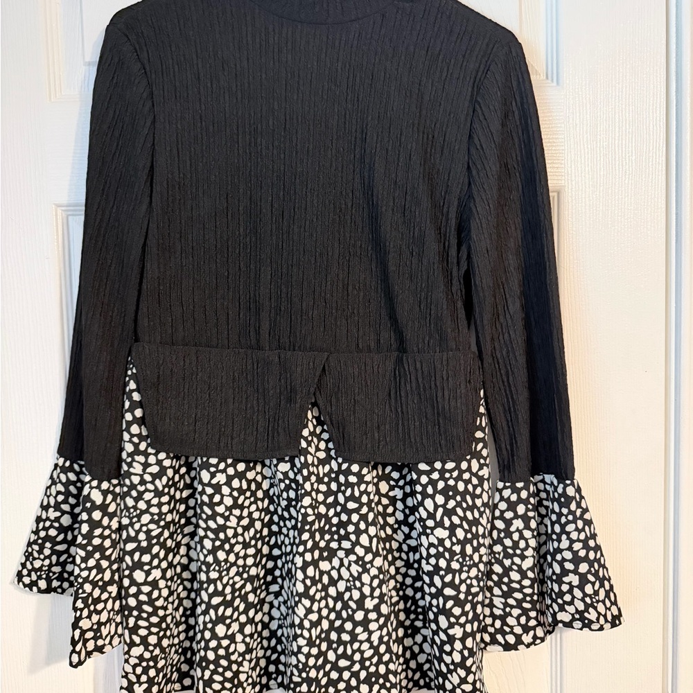 Black and White Long Sleeve Dress